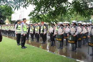 Apel Pergelaran Pasukan Dan Perlengkapan Dalam Rangka Pengamanan Pemilu 2024 Polres OKU