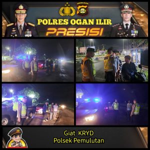 Guna menjamin keamanan di wilayah hukum Polsek Pemulutan laksanakan KRYD di tiga titik 