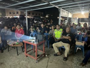 Personil polsek pemulutan disiagakan Nobar Pertandingan Timnas Indonesia U 23 Vs Uzbekistan U23 di bebrapa titik
