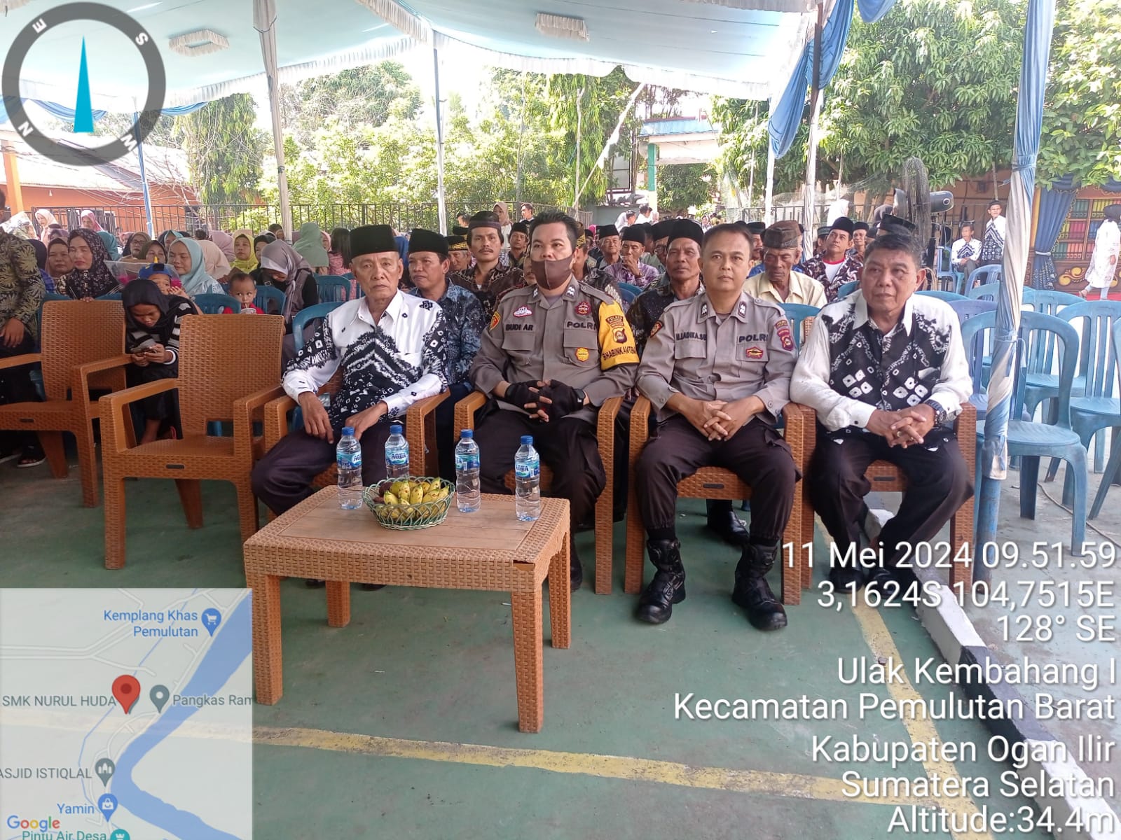 Jalin komunikasi dan monitoring Kamtibmas Personil Polsek pemulutan hadiri halal bihalal SMK Nurul Huda 