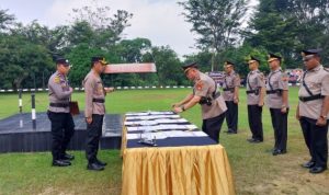 Kapolres OKU Pimpin Sertijab Para Kabag, Kasat, dan Kapolsek Jajaran Polres OKU