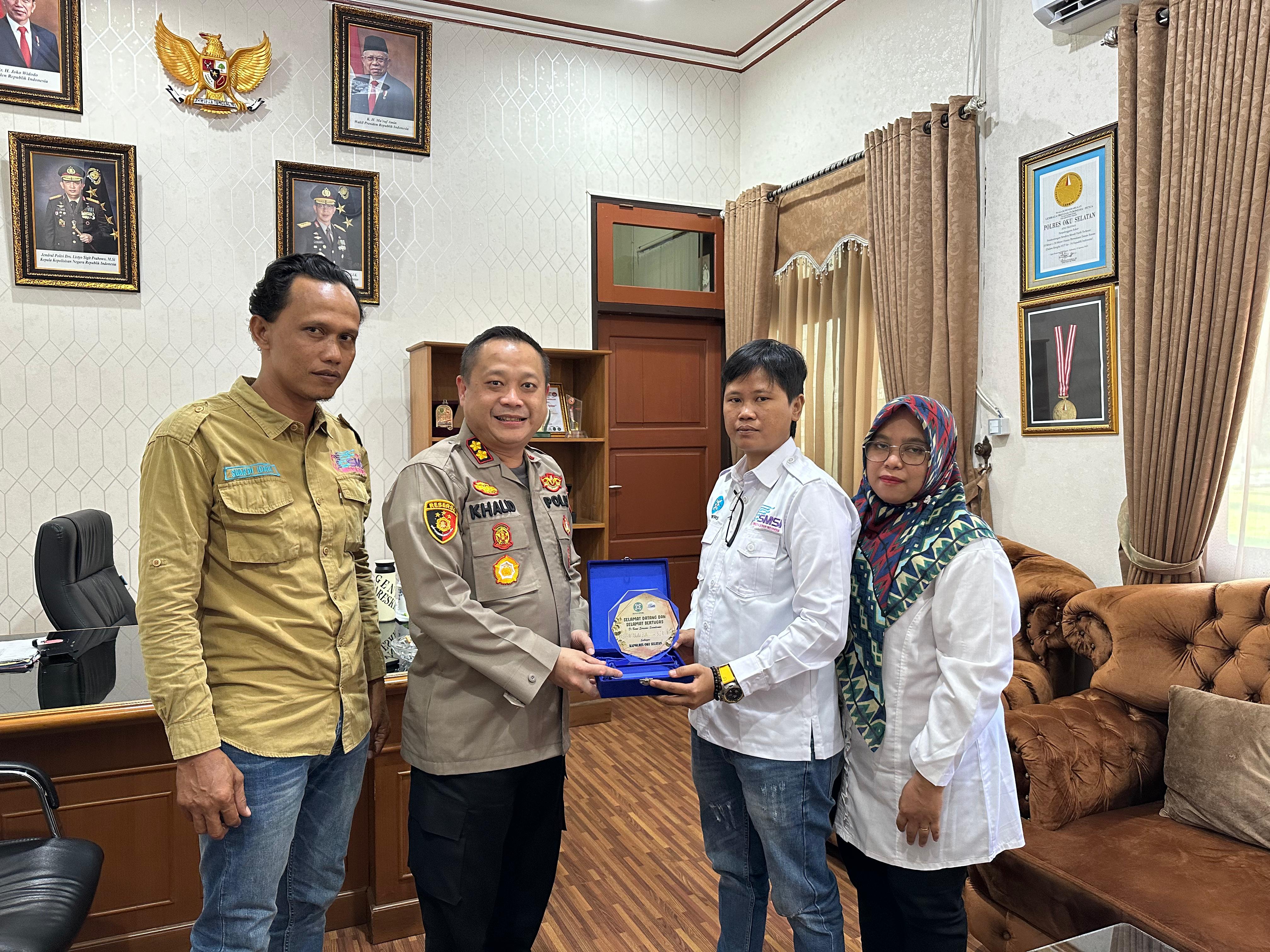 Tingkatkan Silaturahmi Antar Mitra Kerja, SMSI OKU Selatan Sambangi Mapolres