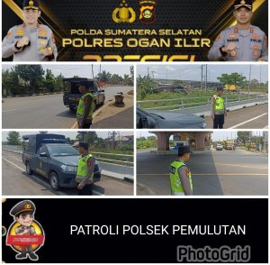 Personil Polsek Pemulutan Patroli di tempat Rawan kemacetan dan kejahatan ini lokasinya 