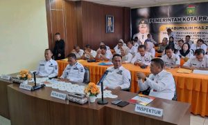 Bersama Walikota Ketua DPRD Prabumulih Hadiri Vidcon dengan KPK-RI