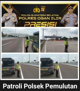 Pastikan ketertiban lalu lintas personil Polsek Pemulutan laksanakan patroli rutin