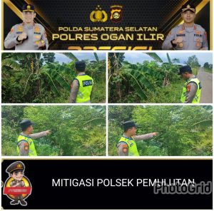 Personil Polsek Pemulutan Tetap laksanakan Mitigasi kebakaran hutan dan lahan walaupun di musim penghujan 