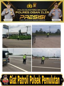Personil Polsek Pemulutan laksanakan patroli rutin guna mengantisipasi kecelakaan dan kemacetan 