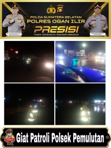 Beri rasa aman pada pengendara Personil Polsek pemulutan patroli hinga malam 