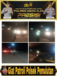 Patroli malam : personil Polsek Pemulutan Meminimalisir kejahatan dan kemacetan di jalan lintas dan jalan tol