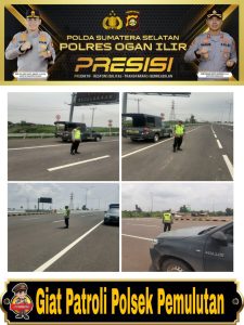 Personil Polsek Pemulutan laksanakan patroli rutin guna menjaga ketertiban lalu lintas di siagakan di titik ini !