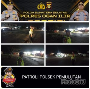 Patroli hingga malam ini yang lakukan Personil Polsek Pemulutan !
