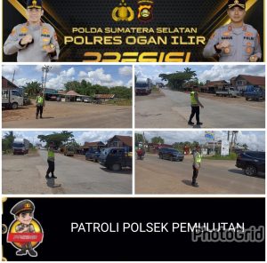 Pastikan lalu lintas aman Polsek Pemulutan laksanakan patroli rutin