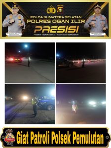 Polsek Pemulutan jaga lalu lintas tetap aman personil patroli hingga malam hari