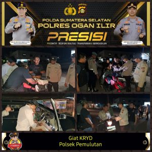 Laksanakan KRYD personil Polsek Pemulutan Pastikan Kamtibmas aman 