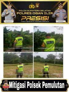 Bhabinkamtibmas Polsek Pemulutan berikan himbauan jaga Kamtibmas pada musim kemarau dan mitigasi kebakaran lahan 