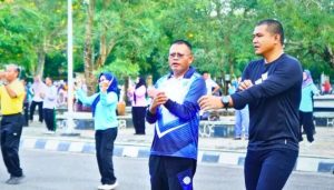 Rutinitas Pemkot Prabumulih Senam Pagi Bersama Masyarakat