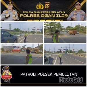 Personil Polsek Pemulutan Patroli rutin untuk antisipasi kemacetan dan kejahatan jalanan