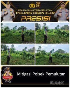 Mitigasi kebakaran lahan ,Bhabinkamtibmas Polsek Pemulutan berikan himbauan jaga Kamtibmas pada musim kemarau