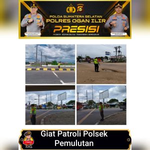 Patroli rutin Polsek Pemulutan untuk antisipasi kemacetan dan kejahatan jalanan ini yang di lakuakn !