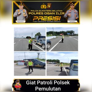 Personil Polsek Pemulutan di siagakan Antisipasi kemacetan dan kejahatan jalanan di jalan lintas sumatera