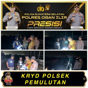 Perketat Keamanan di wilayah hukum Polsek pemulutan tim opsnal dan bhabinkamtibmas laksanakan KRYD 