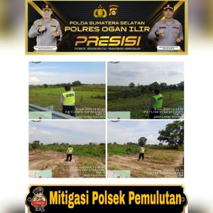 Bersama tim terpadu Personil Polsek Pemulutan patroli karhutla di wilayah rawan kebakaran