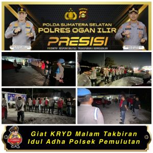 Patroli malam takbiran idul Adha personil Polsek Pemulutan pastikan keamanan wilayah hukumnya 