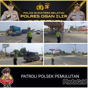 Personi Polsek Pemulutan laksanakan patroli rutin Antisipasi kejahatan jalanan di jalan lintas Sumatera dan jalan tol