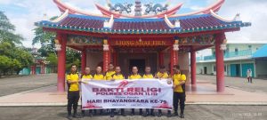 Sambut Hut Bhayangkara ke 79 Polsek Pemuluan Bakti Sosial di tempat Ibadah warga tionghoa 