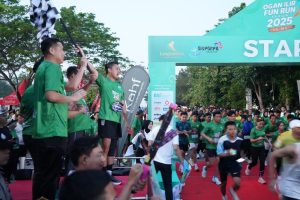 Semarak HUT ke 80 RI : Bupati Panca, Kapolres Ikuti Fun Run